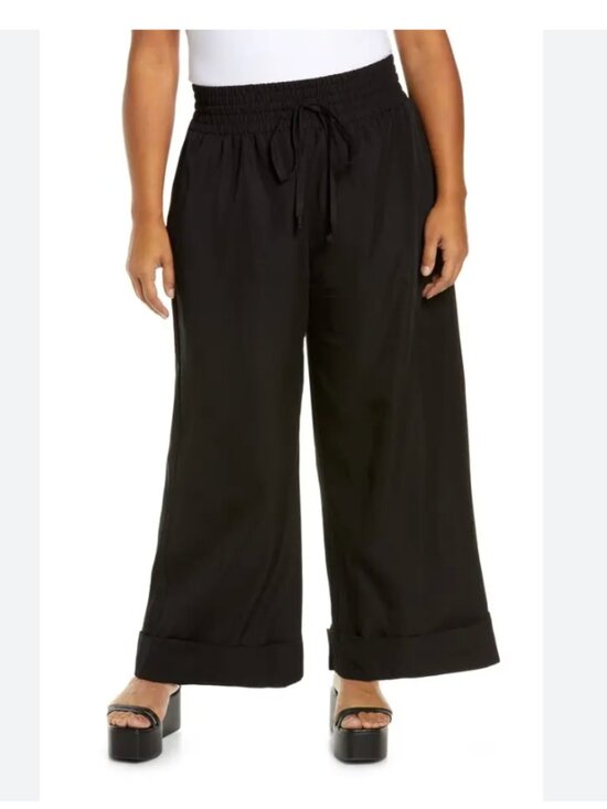 Open Edit Pants - Open Edit (Nordstrom) black wide leg pull on pants 2X - AS IS